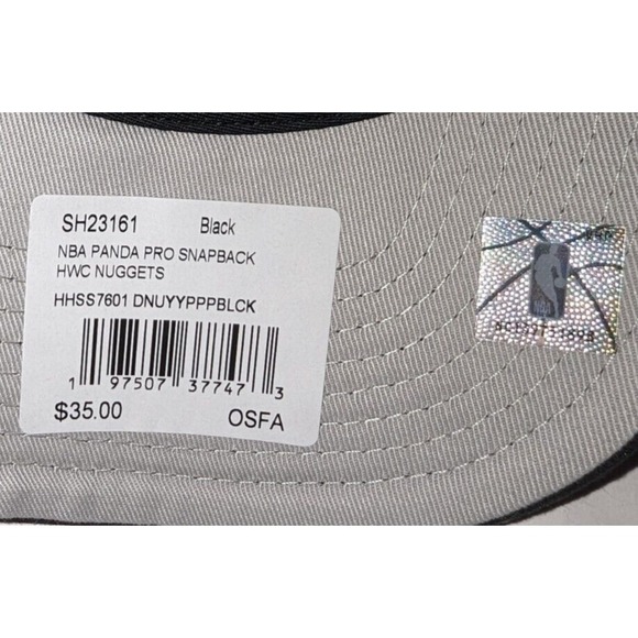 Denver Nuggets Mitchell & Ness HWC Panda Pro Black 25th Anniv Snapback Hat New - Picture 11 of 11